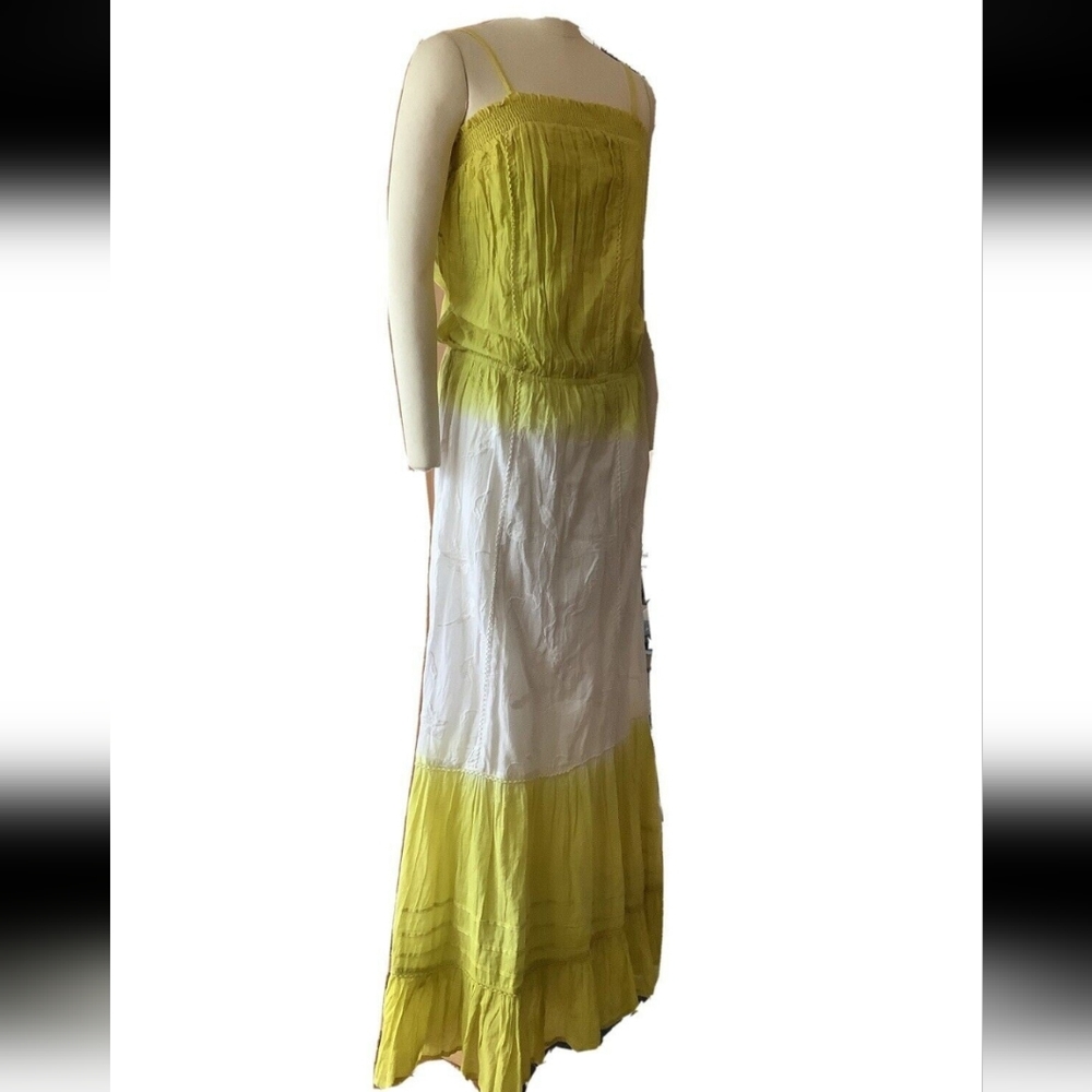 New Earthbound Trading Maxi Dress Yellow and White size S